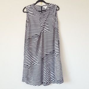 COS abstract striped sleeveless relaxed fit dress